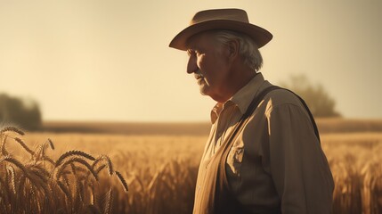 Old Farmer on a Field