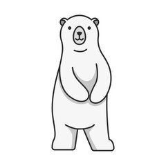 Polar bear icon in outline style isolated on white background. Animal symbol stock vector illustration.