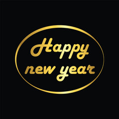 Fototapeta na wymiar gold color happy new year icon, vector, template, logo, trendy, collection, flat, design