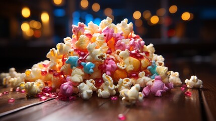 _a colorfull cv loud of popping corn to popcorn