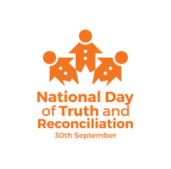 National Day of Truth and Reconciliation. 30th September. Orange Shirt Day logo design. Vector Illustration.