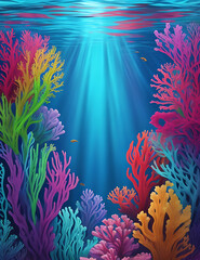 Fototapeta na wymiar Default_Underwater_scene_Coral_reef_colorful_fish_groups_and