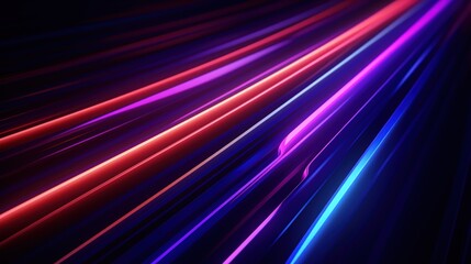 3d render abstract geometric background of colorful neon lines glowing in the dark futuristic wallpaper.