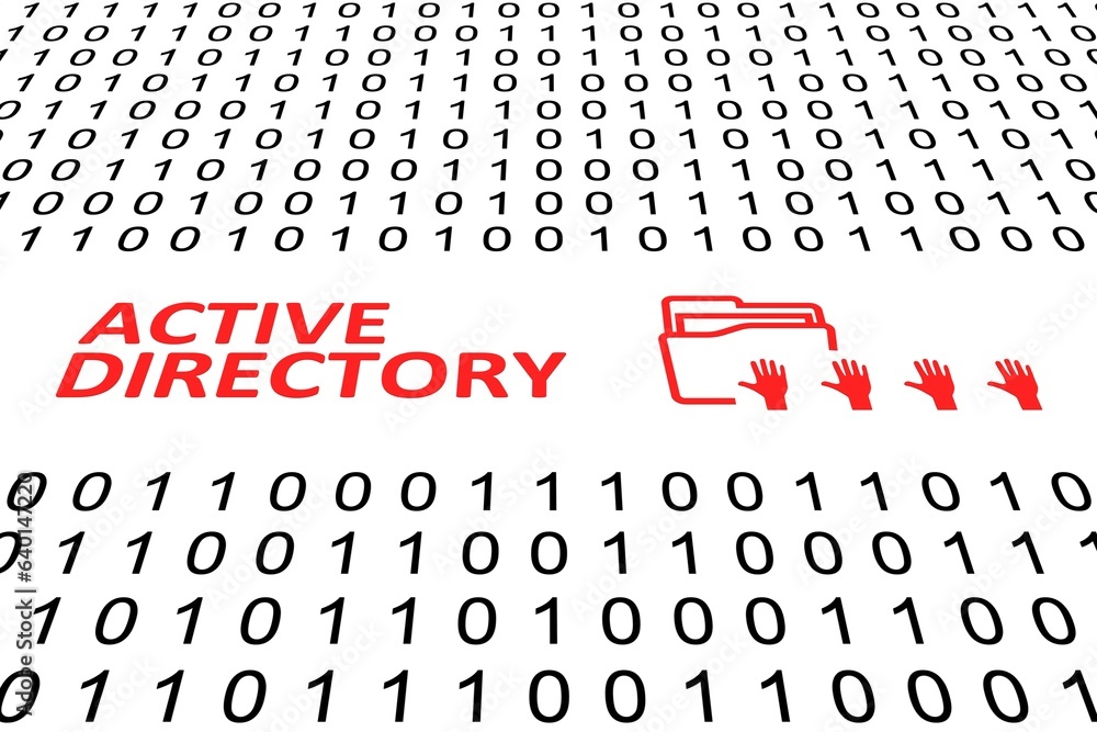 Poster active directory concept binary code 3d illustration