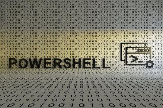 POWERSHELL concept text sunlight 3D illustration