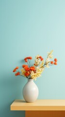 Vase with beautiful flowers. Generative AI