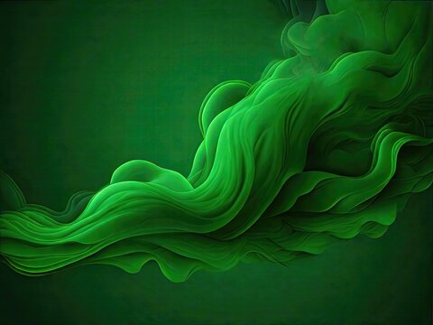 Abstract Green Background With Smoke