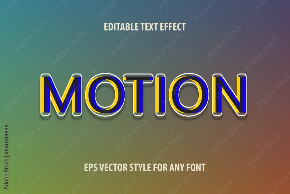 Poster editable color text effect for design with outline