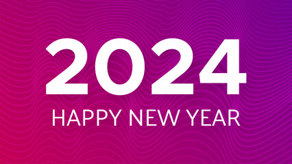 2024 Happy New Year on colorful background