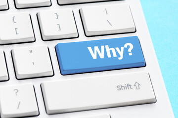 Closeup picture of Why button of keyboard