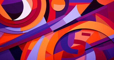 abstract purple and orange overlapping shapes