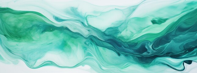 an abstract painting on dark background combines green and blue emerald green and blue