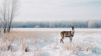 deer in the snow