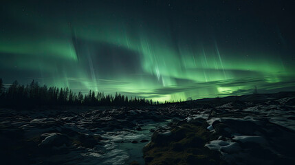 Naklejka premium aurora borealis above the clouds