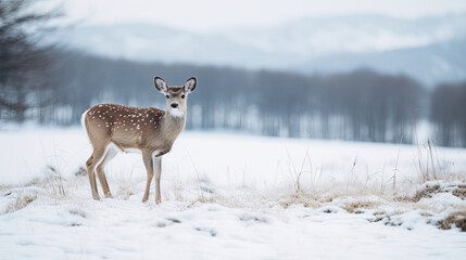 deer in the snow - Powered by Adobe