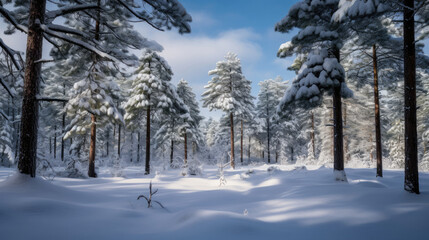 Obraz premium snow covered trees in winter