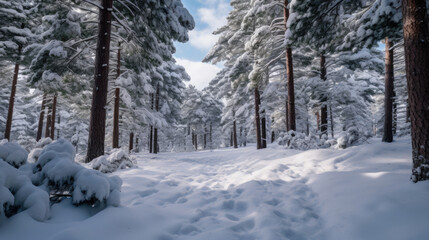 snow covered trees in winter