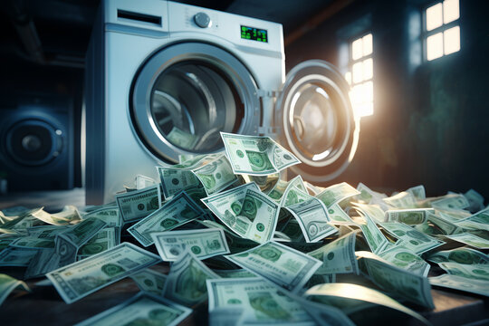 Money laundering concept. Generative AI