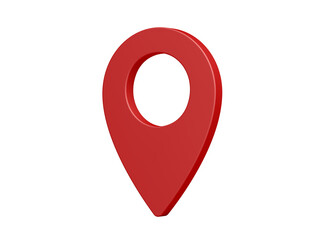 Red map pointer. Isolated. Location pin. Map marker. 3d illustration.