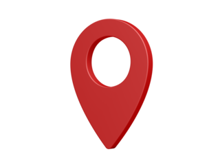 Red map pointer. Isolated. Location pin. Map marker. 3d illustration.