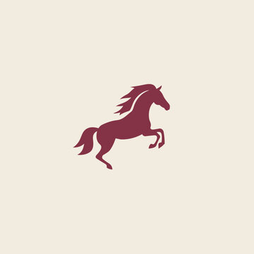 Human resource management filled maroon logo. Team collaboration. Horse silhouette. Design element. Created with artificial intelligence. Ai art for corporate branding, crm software, time tracking app