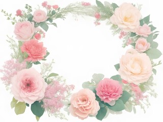 frame of floral roses