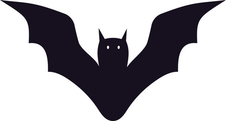 Cartoon black bat for Halloween holiday design elements concept.