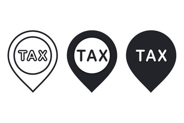 Tax pin location icon. Illustration vector