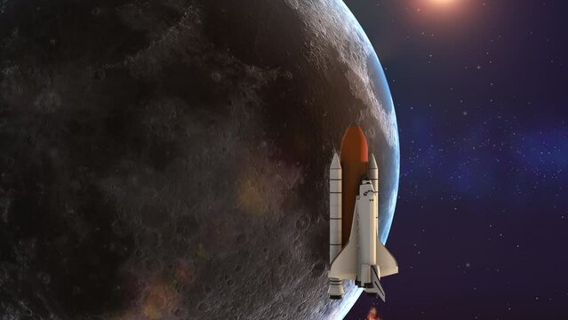 The space shuttle and the moon