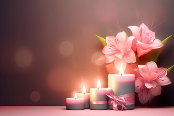 Cozy atmosphere concept: template, banner, mother's day, valentine's day, special occasions