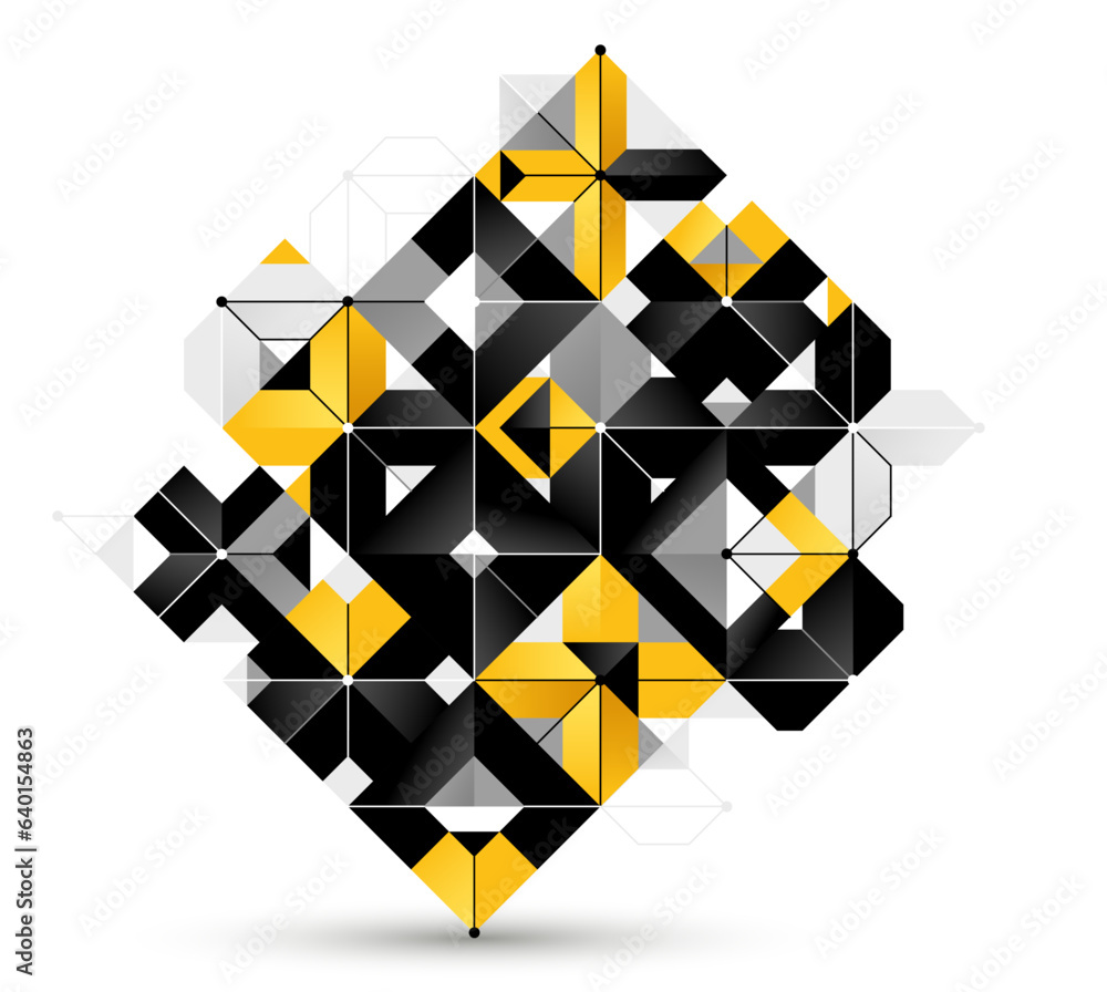 Poster abstract geometric vector background isolated, tech style engine looks like composition, innovate te