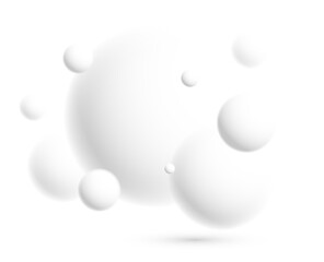 Defocused light levitating spheres atmospheric ambient vector background, 3D balls dynamic design, soft and easy futuristic wallpaper.