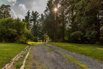 Road to groundskeeper's house at Swannanoa Mansion in Afton, Virginia