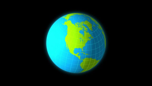 4k animation of rotating earth illustration