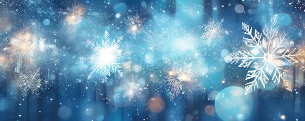 blue snowy glitter winter background illustration