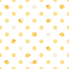 duck seamless pattern with daisy