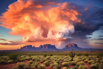  landscape and clouds by the mell, arizona, ai generated.