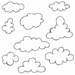 Foto op Canvas Hand drawn set of clouds. Liner © Liska