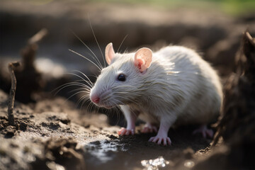 a mouse in a ditch