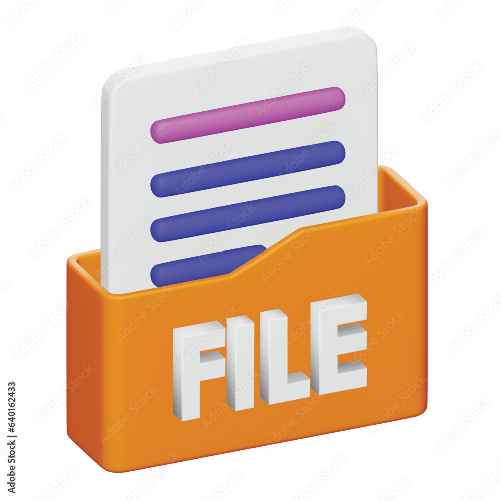 Poster document 3d rendering isometric icon.