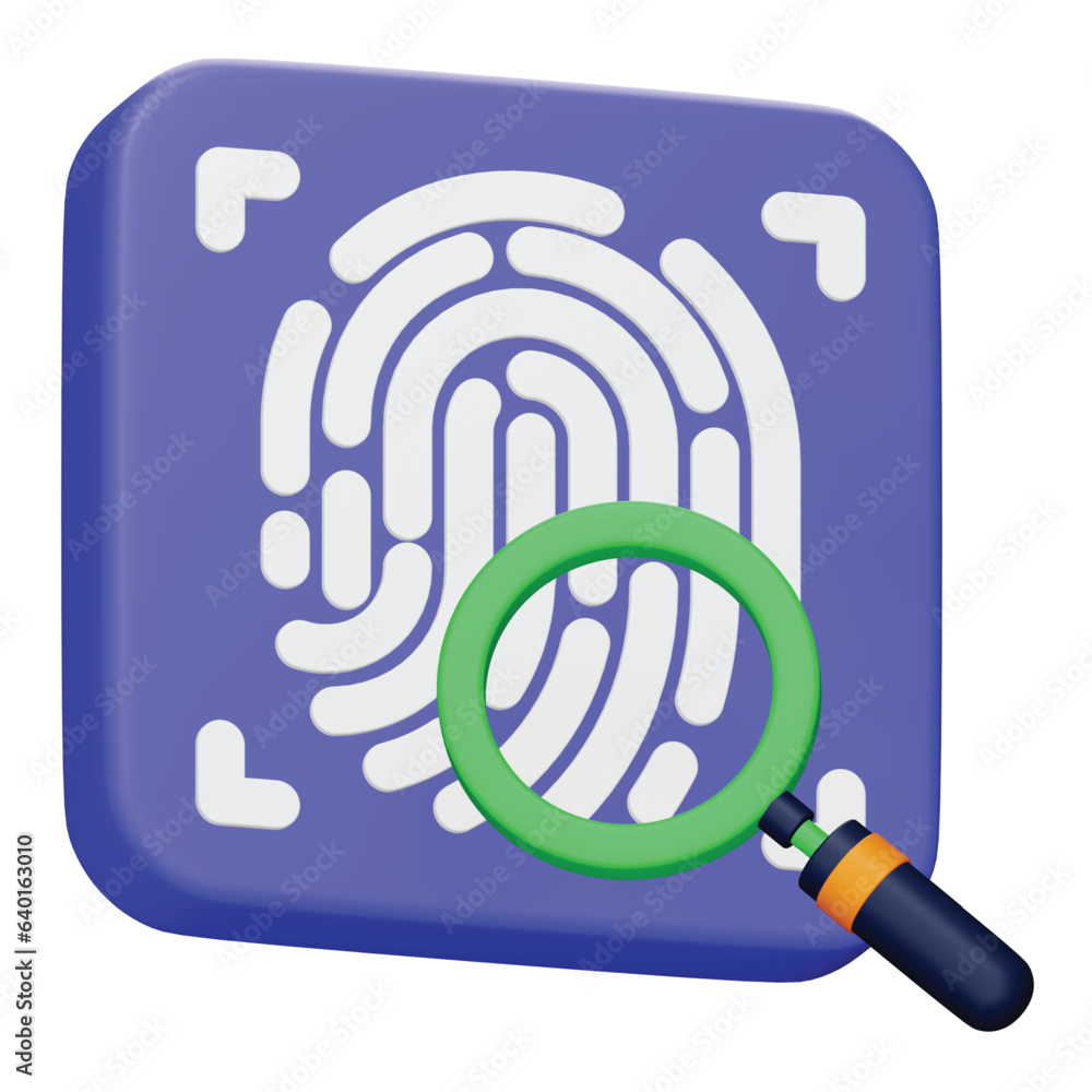 Poster forensic 3d rendering isometric icon.