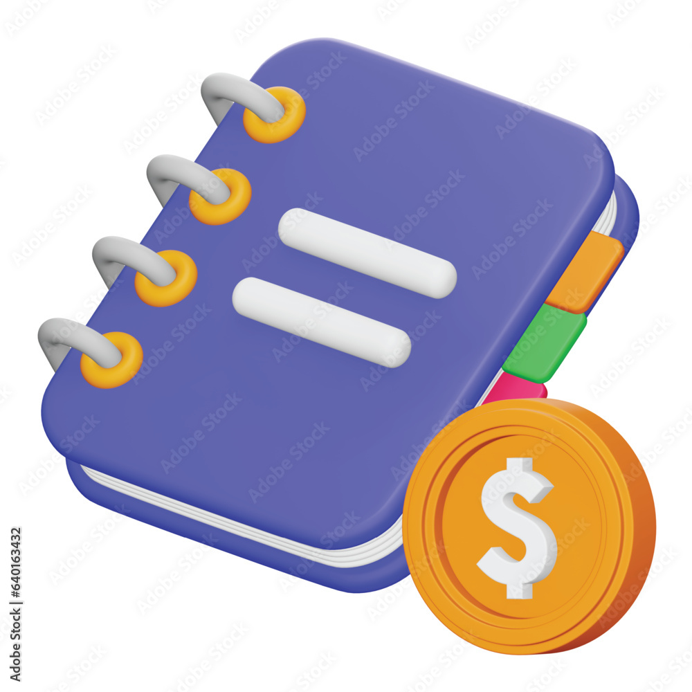 Poster ledger 3d rendering isometric icon.