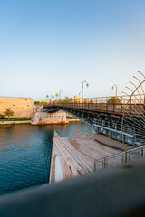 View from below the swing bridge in the city of Taranto