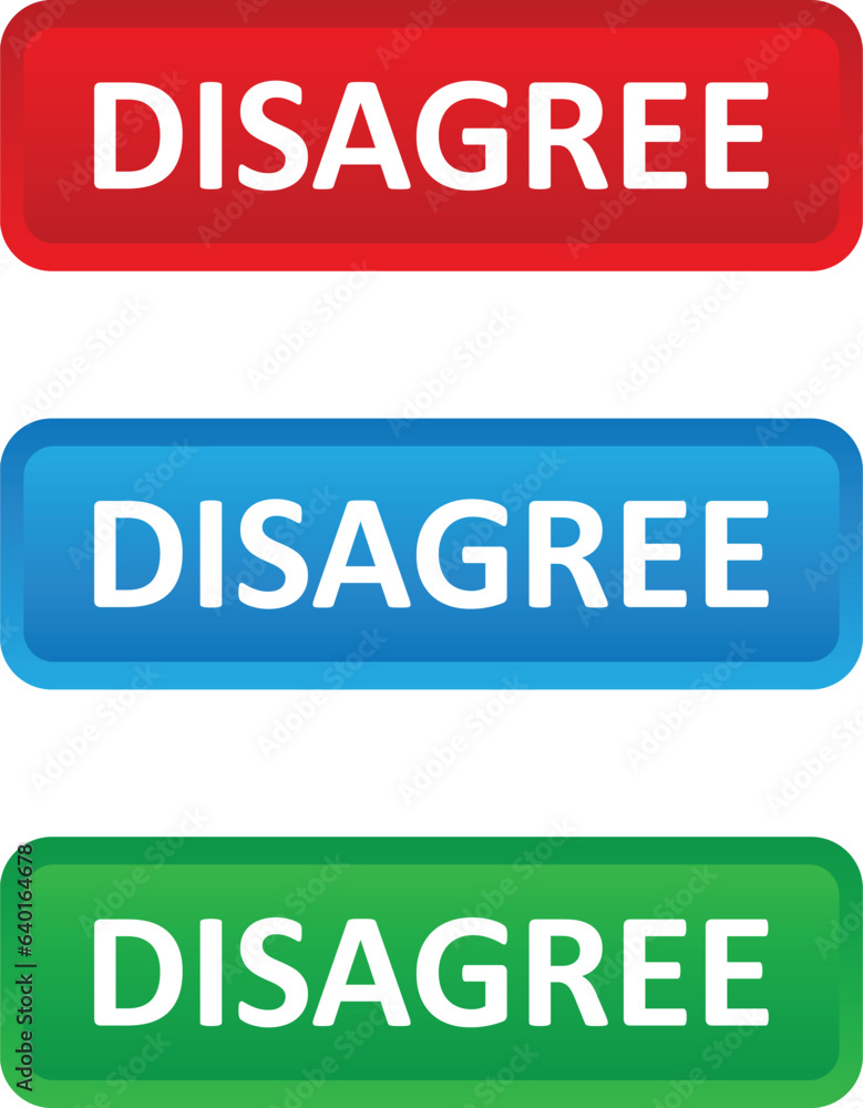 Poster disagree vector web button. web button with action of disagree. ui button concept. vector illustrati