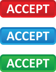 accept vector web button. Web button with action of accept. UI button concept. Vector illustration