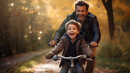 Family Fun on Two Wheels: Father and Son Cycling Joy