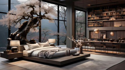 A minimalist room inspired by the Japanese aesthetic 