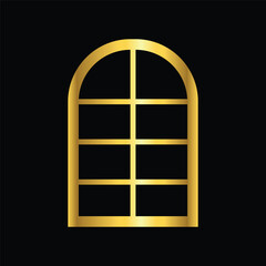 gold color window icon, vector, template, logo, trendy, collection, flat, design