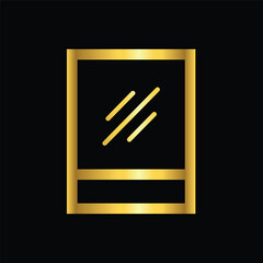 gold color window icon, vector, template, logo, trendy, collection, flat, design