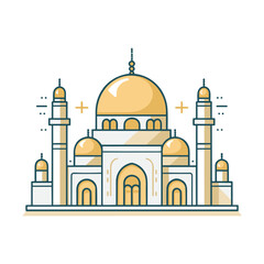 mosque or masjid vector illustration clipart sticker vector png for milad un nabi or ramdan eid mubarak